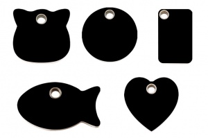 Black Plastic Engraved Cat Tags by Red Dingo
